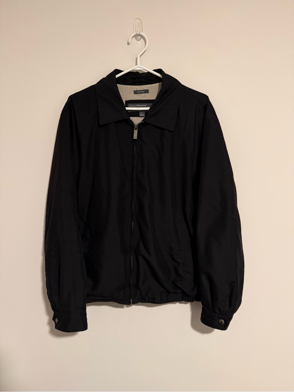 Perry Ellis Black Zip-Up Bomber Jacket